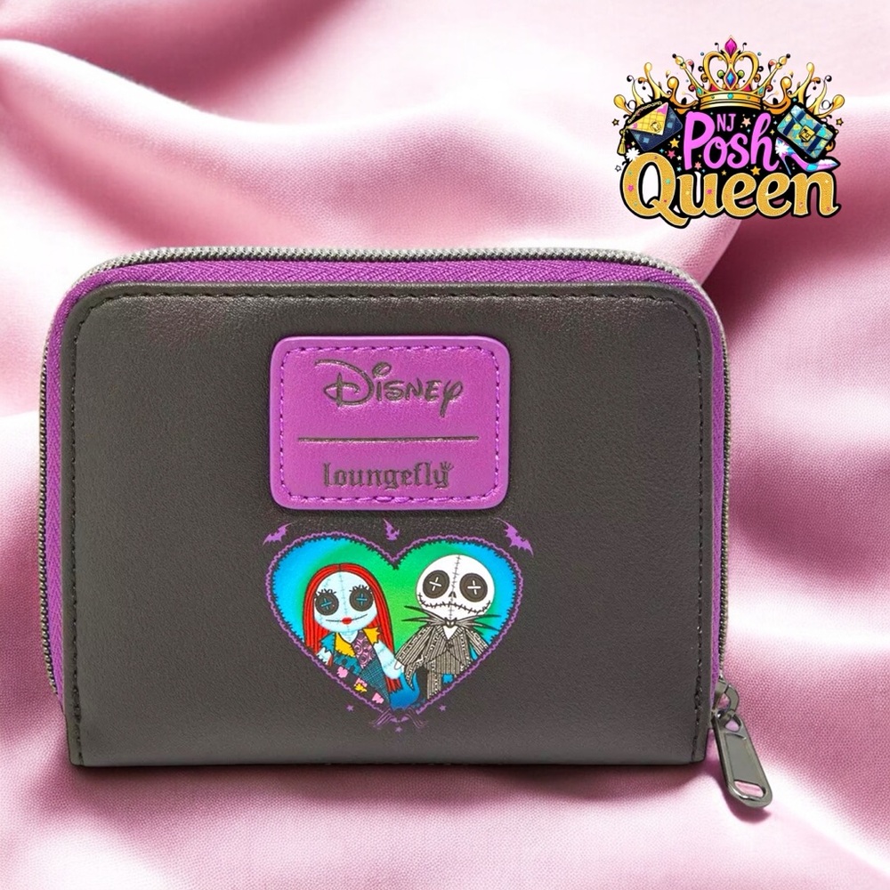 Loungefly The Nightmare Before Christmas Jack & Sally Doll Zip Around Wallet - Picture 5 of 9